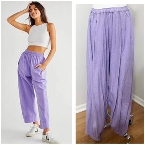 FREE PEOPLE LAVENDER WIDE LEG PANTS W / POCKETS /NWTSIZE  XL